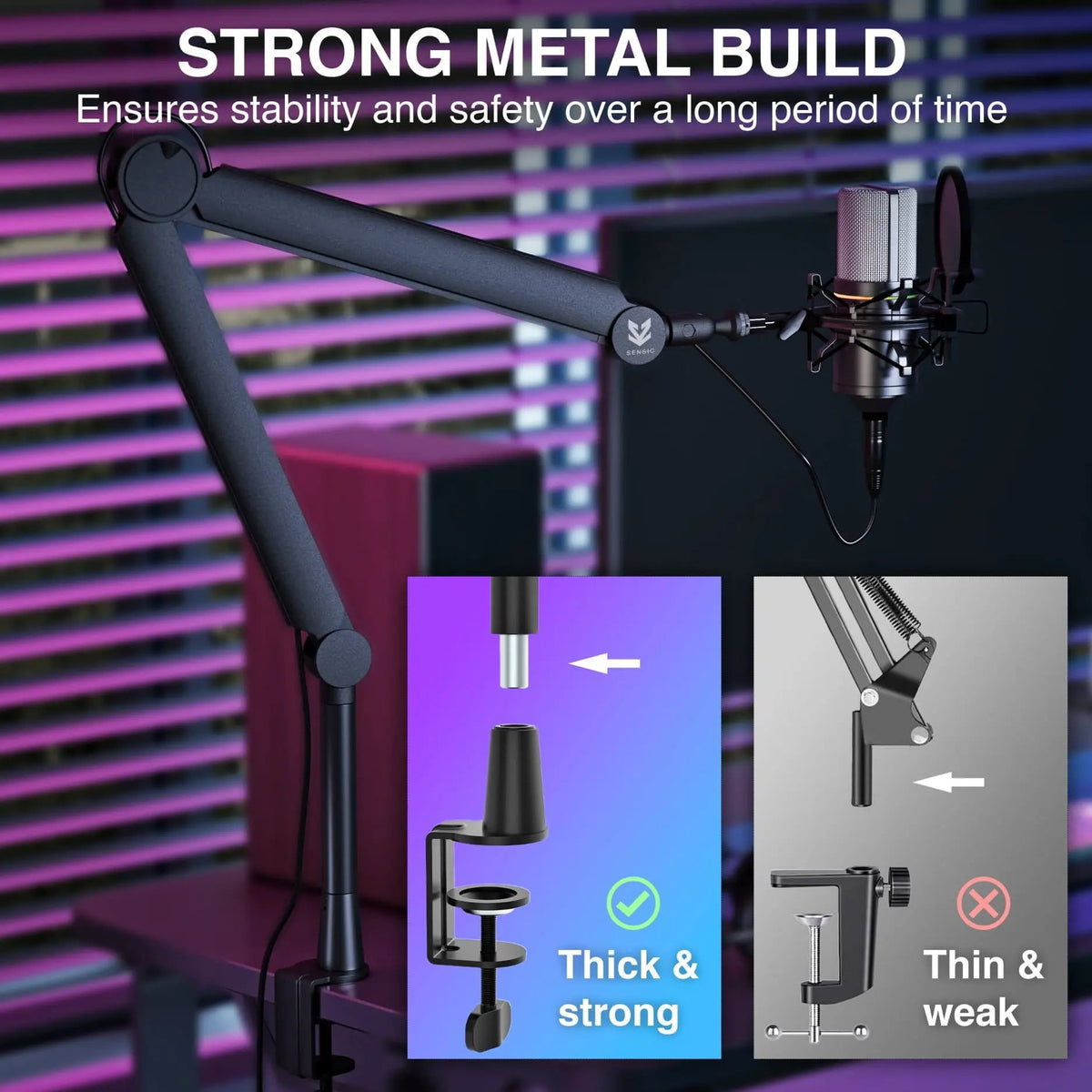 SA-30 microphone arm metal construction