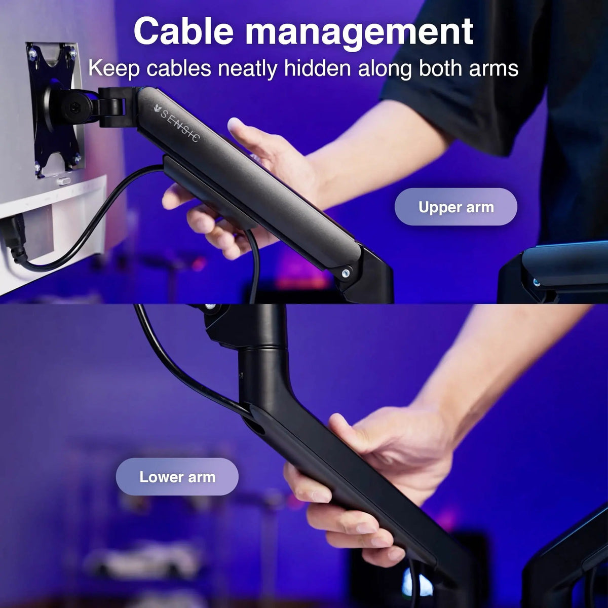 MA-20 monitor arm integrated cable management