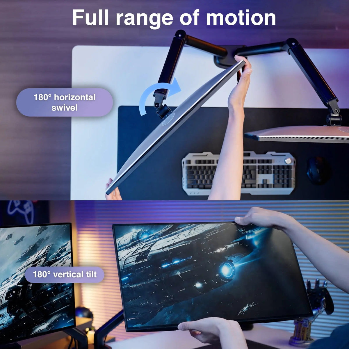 MA-20 monitor arm swivel and screen rotation