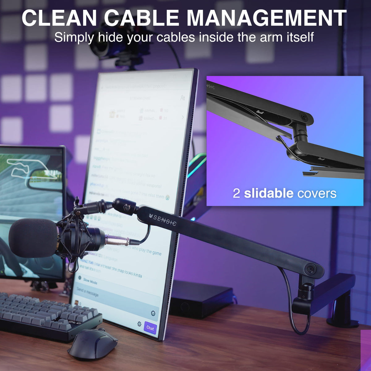 SA-30 LP low-profile arm with cable management