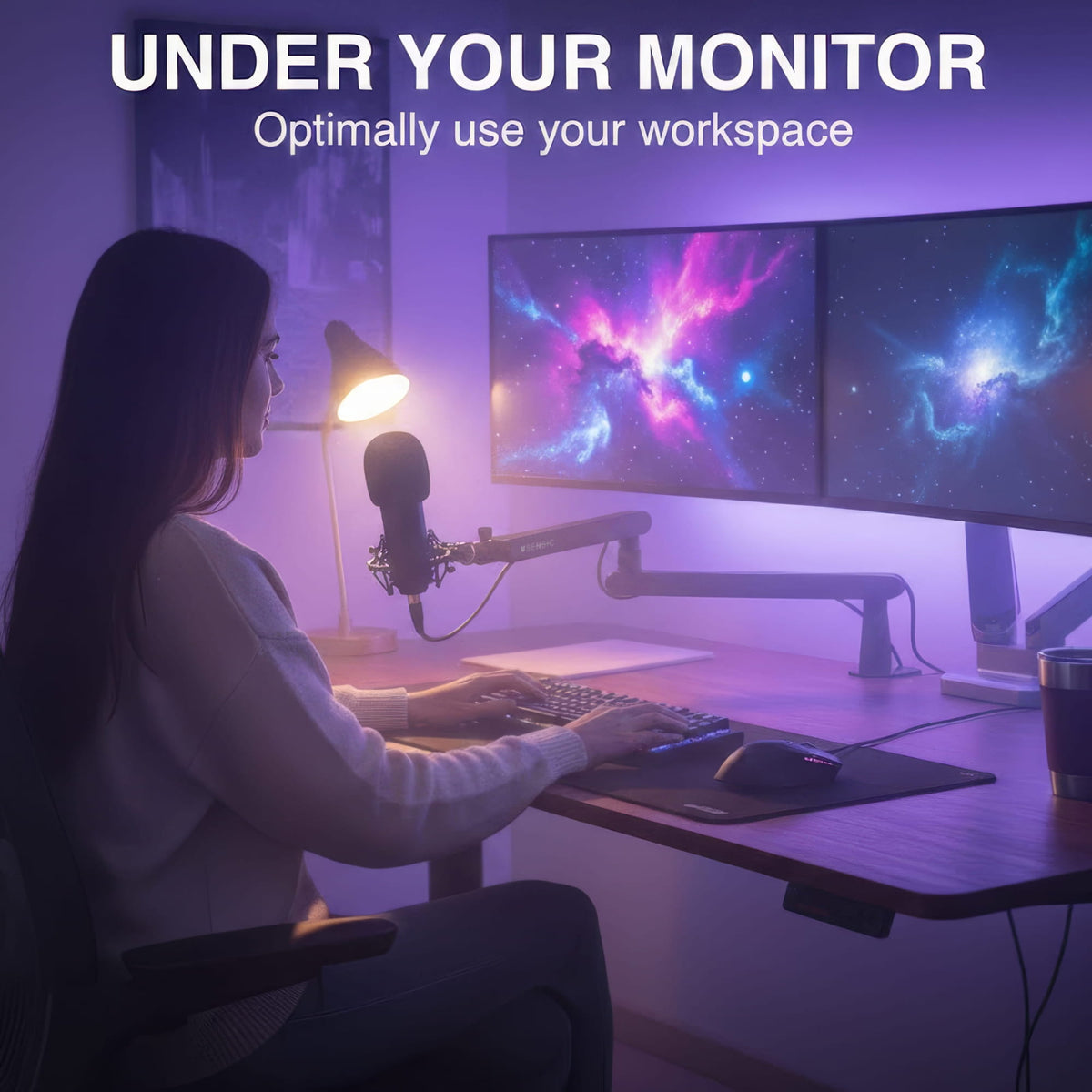 SA-30 LP boom arm positioned below a monitor