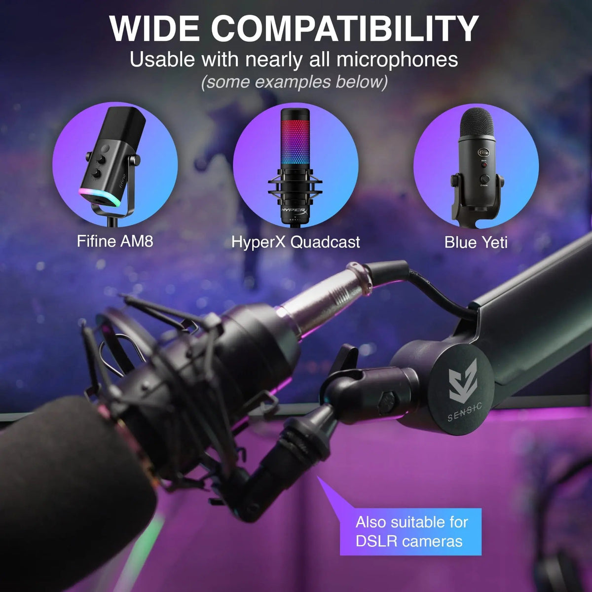 SA-30 boom arm compatible microphone mounts