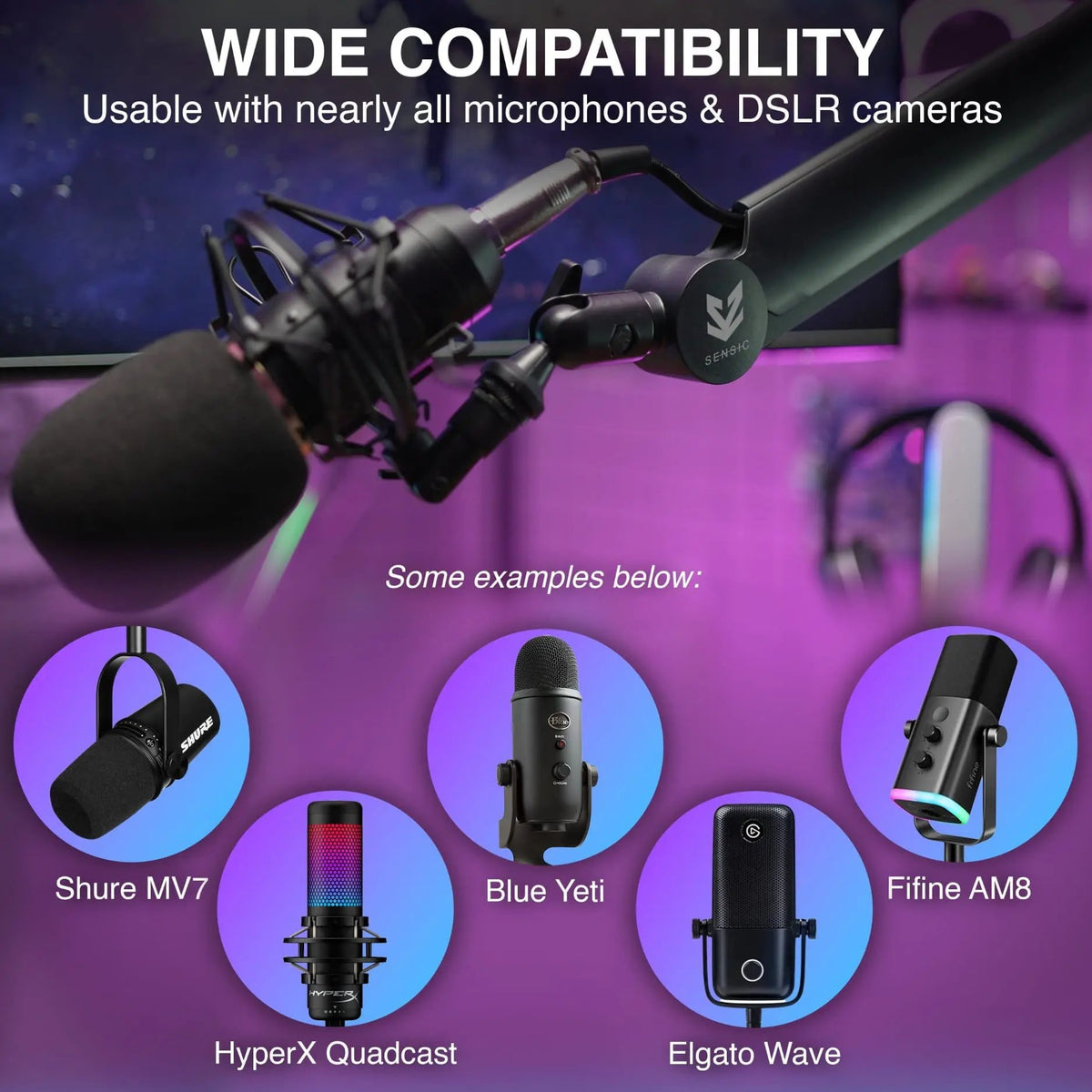 Sensic SA-30 boom arm microphone compatibility