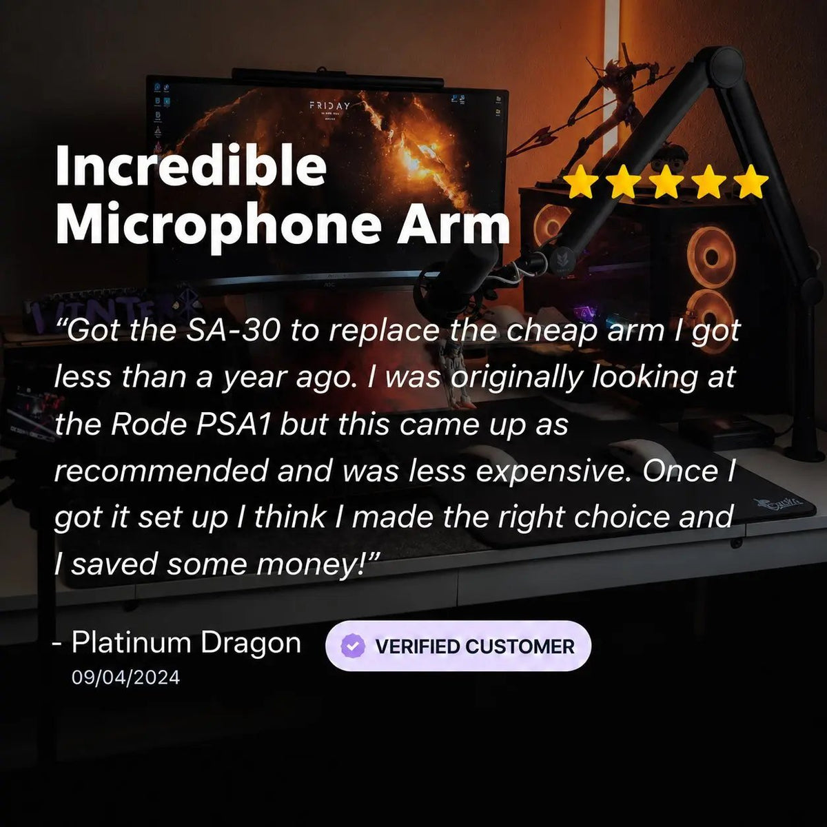 Sensic SA-30 microphone arm customer review
